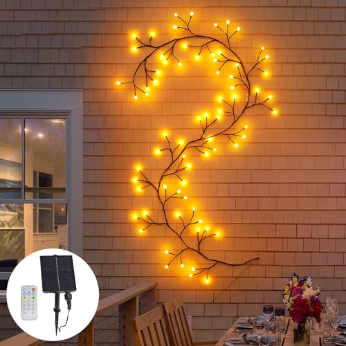 NEWNEN Solar Enchanted Willow Vine Lights Außen 72LEDs Lichterketten Warmes Gelb Lichterbaum mit Solarbetrieben - für Rasen und Wanddekoration im Freien NEWNEN Solar Enchanted Willow Vine Lights Außen 72LEDs Lichterketten Warmes Gelb Lichterbaum mit Solarbetrieben - für Rasen und Wanddekoration im Freien von NEWNEN