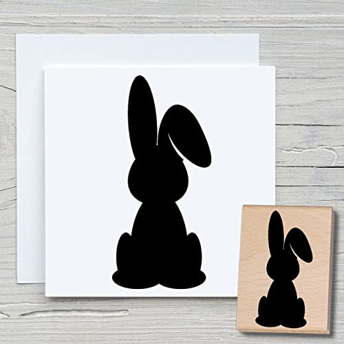 NEWSTAMPS Stempel Hase Motivstempel aus Holz & Gummi zum Karten basteln, Holzstempel, Ostern, Osterkarte, Osterhase, Scrapbook, Textilstempel, Deko, Kinder von NEWSTAMPS DIE STEMPELMACHER