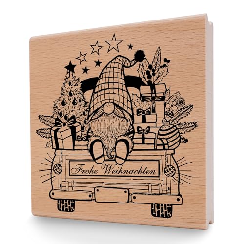 NEWSTAMPS Stempel Auto-Wichtel Motivstempel aus Holz & Gummi zum Karten und Geschenke basteln, Holzstempel für Weihnachtskarte, Advent, Schrift, Scrapbook, Textilstempel, Deko, Freunde NEWSTAMPS Stempel Auto-Wichtel Motivstempel aus Holz & Gummi zum Karten und Geschenke basteln, Holzstempel für Weihnachtskarte, Advent, Schrift, Scrapbook, Textilstempel, Deko, Freunde von NEWSTAMPS DIE STEMPELMACHER