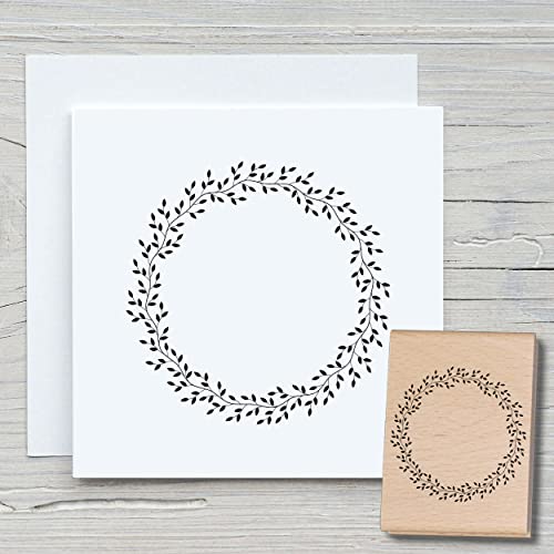 NEWSTAMPS Stempel Blätterkreisel Motivstempel groß aus Holz & Gummi zum Karten basteln, Holzstempel, Blumen, Pflanzen, Floral, Wiese, Gräser, Scrapbook, Textilstempel, Deko, Kinder von NEWSTAMPS DIE STEMPELMACHER