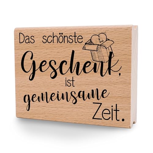 NEWSTAMPS Stempel Das schönste Geschenk Motivstempel groß aus Holz & Gummi zum Karten und Geschenke basteln, Holzstempel für Sprüche, Spruchstempel, Textstempel, Schrift, Scrapbook von NEWSTAMPS DIE STEMPELMACHER