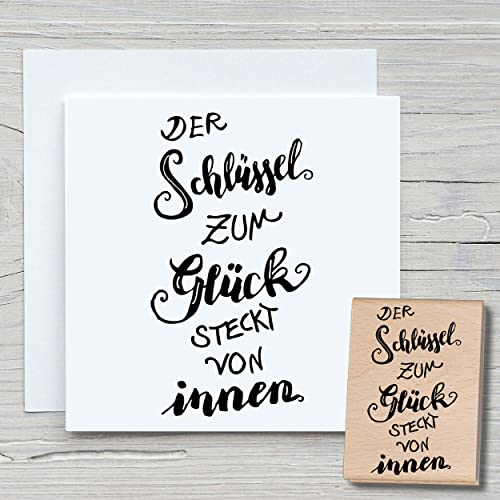 NEWSTAMPS Stempel Der Schlüssel zum Motivstempel groß aus Holz & Gummi zum Karten basteln, Holzstempel, Sprüche, Spruchstempel, Textstempel, Schrift, Scrapbook, Textilstempel, Deko von NEWSTAMPS DIE STEMPELMACHER