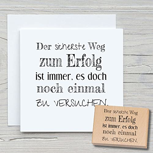 NEWSTAMPS Stempel Der sicherste Weg Motivstempel groß aus Holz & Gummi zum Karten basteln, Holzstempel, Sprüche, Spruchstempel, Textstempel, Schrift, Scrapbook, Textilstempel, Deko von NEWSTAMPS DIE STEMPELMACHER