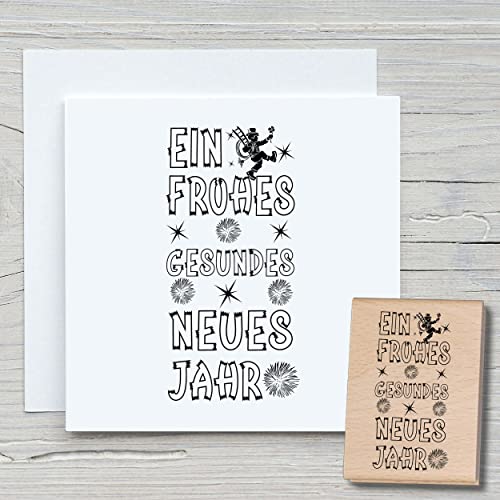 NEWSTAMPS Stempel Ein frohes gesundes neues Jahr Motivstempel groß aus Holz & Gummi zum Karten basteln, Holzstempel, Sprüche, Spruchstempel, Textstempel, Schrift, Scrapbook, Textilstempel, Deko NEWSTAMPS Stempel Ein frohes gesundes neues Jahr Motivstempel groß aus Holz & Gummi zum Karten basteln, Holzstempel, Sprüche, Spruchstempel, Textstempel, Schrift, Scrapbook, Textilstempel, Deko von NEWSTAMPS DIE STEMPELMACHER
