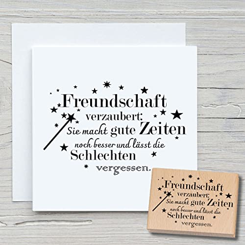 NEWSTAMPS Stempel Freundschaft verzaubert Motivstempel groß aus Holz & Gummi zum Karten basteln, Holzstempel, Sprüche, Spruchstempel, Textstempel, Schrift, Scrapbook, Textilstempel, Deko NEWSTAMPS Stempel Freundschaft verzaubert Motivstempel groß aus Holz & Gummi zum Karten basteln, Holzstempel, Sprüche, Spruchstempel, Textstempel, Schrift, Scrapbook, Textilstempel, Deko von NEWSTAMPS DIE STEMPELMACHER
