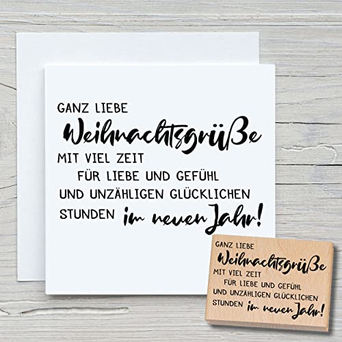 NEWSTAMPS Stempel Ganz liebe Weihnachtsgrüße Motivstempel groß aus Holz & Gummi zum Karten basteln, Holzstempel, Weihnachten, Weihnachtskarte, Scrapbook, Textilstempel, Deko, Kinder von NEWSTAMPS DIE STEMPELMACHER