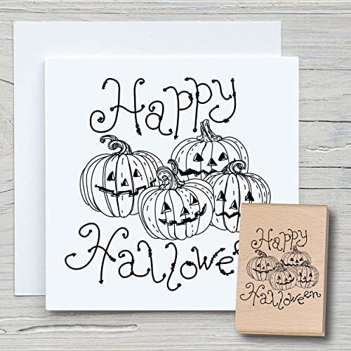NEWSTAMPS Stempel Happy Halloween Motivstempel aus Holz & Gummi zum Karten und Geschenke basteln, Holzstempel für Halloween, Scrapbook, Textilstempel, Deko, Kinder NEWSTAMPS Stempel Happy Halloween Motivstempel aus Holz & Gummi zum Karten und Geschenke basteln, Holzstempel für Halloween, Scrapbook, Textilstempel, Deko, Kinder von NEWSTAMPS DIE STEMPELMACHER