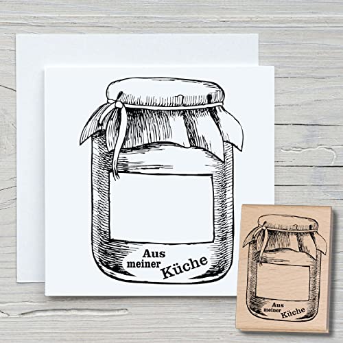 NEWSTAMPS Stempel Marmeladenglas Motivstempel aus Holz & Gummi zum Karten und Geschenke basteln, Holzstempel für Scrapbook, Textilstempel, Deko, Freunde NEWSTAMPS Stempel Marmeladenglas Motivstempel aus Holz & Gummi zum Karten und Geschenke basteln, Holzstempel für Scrapbook, Textilstempel, Deko, Freunde von NEWSTAMPS DIE STEMPELMACHER