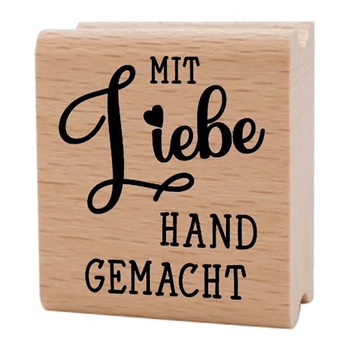NEWSTAMPS Stempel Mit Liebe handgemacht Motivstempel aus Holz & Gummi zum Karten und Geschenke basteln, Holzstempel für Sprüche, Spruchstempel, Textstempel, Schrift, Scrapbook, Textilstempel, Deko NEWSTAMPS Stempel Mit Liebe handgemacht Motivstempel aus Holz & Gummi zum Karten und Geschenke basteln, Holzstempel für Sprüche, Spruchstempel, Textstempel, Schrift, Scrapbook, Textilstempel, Deko von NEWSTAMPS DIE STEMPELMACHER