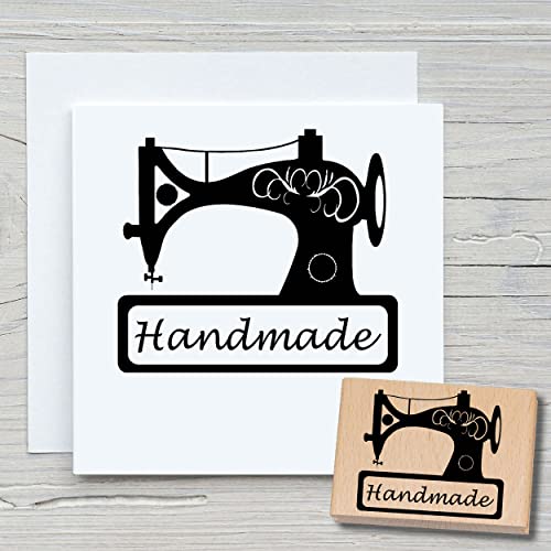 NEWSTAMPS Stempel Nähmaschine Motivstempel aus Holz & Gummi zum Karten basteln, Holzstempel, Scrapbook, Textilstempel, Deko von NEWSTAMPS DIE STEMPELMACHER