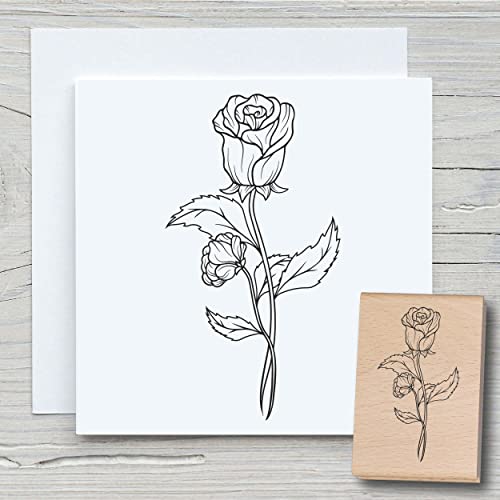 NEWSTAMPS Stempel Rose Motivstempel groß aus Holz & Gummi zum Karten und Geschenke basteln, Holzstempel für Blumen, Pflanzen, Floral, Liebe, Valentinstag, Scrapbook, Textilstempel, Deko, Kinder NEWSTAMPS Stempel Rose Motivstempel groß aus Holz & Gummi zum Karten und Geschenke basteln, Holzstempel für Blumen, Pflanzen, Floral, Liebe, Valentinstag, Scrapbook, Textilstempel, Deko, Kinder von NEWSTAMPS DIE STEMPELMACHER