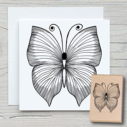 NEWSTAMPS Stempel Schmetterling filigran Motivstempel groß aus Holz & Gummi zum Karten und Geschenke basteln, Holzstempel für Tiere, Tierstempel, Scrapbook, Textilstempel, Deko, Kinder NEWSTAMPS Stempel Schmetterling filigran Motivstempel groß aus Holz & Gummi zum Karten und Geschenke basteln, Holzstempel für Tiere, Tierstempel, Scrapbook, Textilstempel, Deko, Kinder von NEWSTAMPS DIE STEMPELMACHER