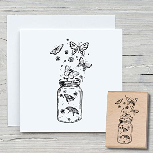 NEWSTAMPS Stempel Schmetterlingsglas Motivstempel groß aus Holz & Gummi zum Karten basteln, Holzstempel, Tiere, Tierstempel, Scrapbook, Textilstempel, Deko, Kinder NEWSTAMPS Stempel Schmetterlingsglas Motivstempel groß aus Holz & Gummi zum Karten basteln, Holzstempel, Tiere, Tierstempel, Scrapbook, Textilstempel, Deko, Kinder von NEWSTAMPS DIE STEMPELMACHER
