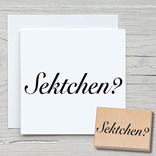 NEWSTAMPS Stempel Sektchen? Motivstempel aus Holz & Gummi zum Karten basteln, Holzstempel, Sprüche, Spruchstempel, Textstempel, Schrift, Scrapbook, Textilstempel, Deko von NEWSTAMPS DIE STEMPELMACHER