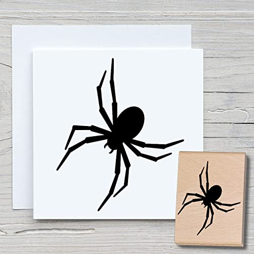 NEWSTAMPS Stempel Spinne Motivstempel aus Holz & Gummi zum Karten basteln, Holzstempel, Happy Halloween, Scrapbook, Textilstempel, Deko, Kinder von NEWSTAMPS DIE STEMPELMACHER