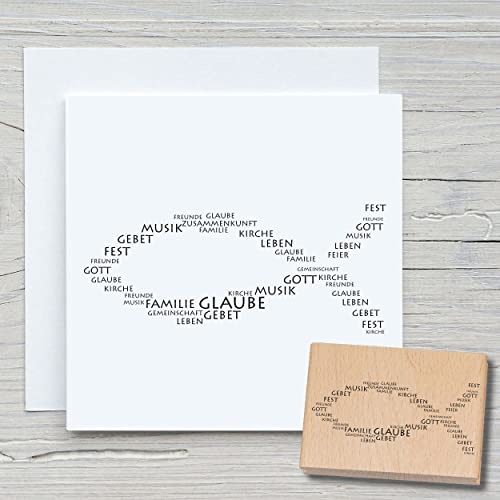 NEWSTAMPS Stempel Text in Fischform Motivstempel groß aus Holz & Gummi zum Karten und Geschenke basteln, Holzstempel für Sprüche, Spruchstempel, Textstempel, Schrift, Scrapbook, Textilstempel, Deko von NEWSTAMPS DIE STEMPELMACHER