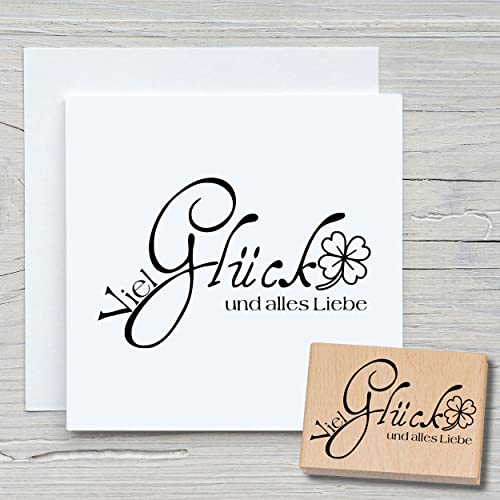 NEWSTAMPS Stempel Viel Glück und alles Liebe Motivstempel groß aus Holz & Gummi zum Karten basteln, Holzstempel, Sprüche, Spruchstempel, Textstempel, Schrift, Scrapbook, Textilstempel, Deko NEWSTAMPS Stempel Viel Glück und alles Liebe Motivstempel groß aus Holz & Gummi zum Karten basteln, Holzstempel, Sprüche, Spruchstempel, Textstempel, Schrift, Scrapbook, Textilstempel, Deko von NEWSTAMPS DIE STEMPELMACHER