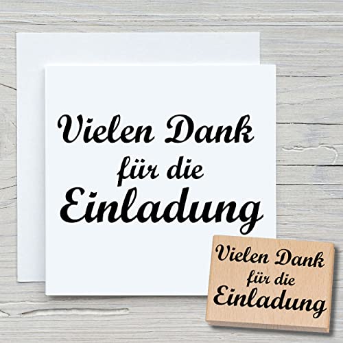 NEWSTAMPS Stempel Vielen Dank für die Einladung Motivstempel aus Holz & Gummi zum Karten basteln, Holzstempel, Sprüche, Spruchstempel, Textstempel, Schrift, Scrapbook, Textilstempel, Deko NEWSTAMPS Stempel Vielen Dank für die Einladung Motivstempel aus Holz & Gummi zum Karten basteln, Holzstempel, Sprüche, Spruchstempel, Textstempel, Schrift, Scrapbook, Textilstempel, Deko von NEWSTAMPS DIE STEMPELMACHER