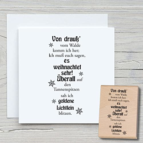 NEWSTAMPS Stempel Von drauß Motivstempel groß aus Holz & Gummi zum Karten basteln, Holzstempel, Weihnachten, Weihnachtskarte, Advent, Scrapbook, Textilstempel, Deko, Kinder von NEWSTAMPS DIE STEMPELMACHER