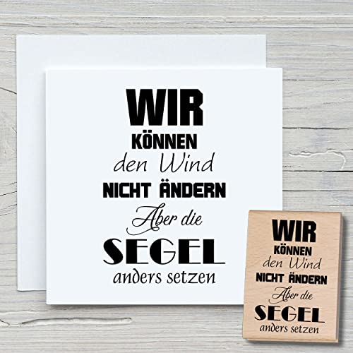 NEWSTAMPS Stempel Wir können den Wind Motivstempel groß aus Holz & Gummi zum Karten basteln, Holzstempel, Sprüche, Spruchstempel, Textstempel, Schrift, Scrapbook, Textilstempel, Deko von NEWSTAMPS DIE STEMPELMACHER