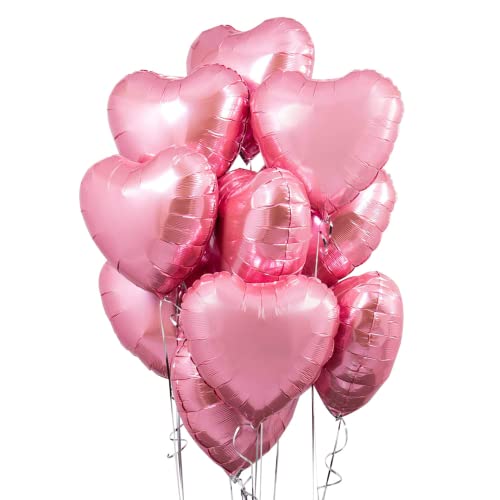 20 Stück Rosa Herzballons Valentinstag 18 Zoll Herzform Heliumballons,Herz Luftballons,Rosa Love Luftballons,Herz Luftballon,Herzluftballons Helium Geeignet für Hochzeit Verlobung Brautdusche von NEWUPZSI