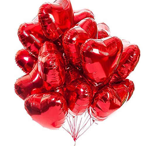20 Stück Rot Herzballons Valentinstag 18 Zoll Herzform Heliumballons,Herz Luftballons,Rote Love Luftballons,Herz Luftballon,Herzluftballons von NEWUPZSI