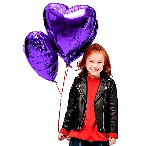 20 Stück lila Herzballons Valentinstag 18 Zoll Herzform Heliumballons,Herz Luftballons,Braune Aprikose Love Luftballons,Herz Luftballon,Herzluftballons Helium Geeignet für Hochzeit von NEWUPZSI