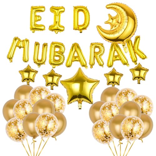 Eid Mubarak Gold Ballons Ramadan Mubarak Luftballons Folienballons Banner Latex Ballon Perfekt für Party Dekorationen Supplie Eid Mubarak Decoration, Party Dekoration Zubehör Eid Mubarak Gold Ballons Ramadan Mubarak Luftballons Folienballons Banner Latex Ballon Perfekt für Party Dekorationen Supplie Eid Mubarak Decoration, Party Dekoration Zubehör von NEWUPZSI