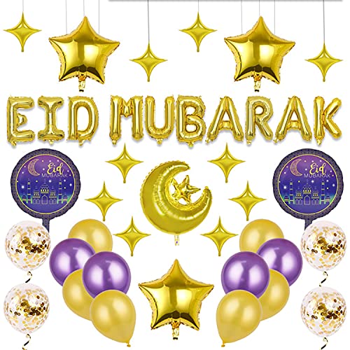 Eid Mubarak Ramadan Ballon deko, Muslim Ballon Girlande Kits, Eid Mubarak Banner, Eid Mubarak Aufhängen Banner für Muslim Eid Ramadan Mubarak Kareem Festival Party Dekoration von NEWUPZSI