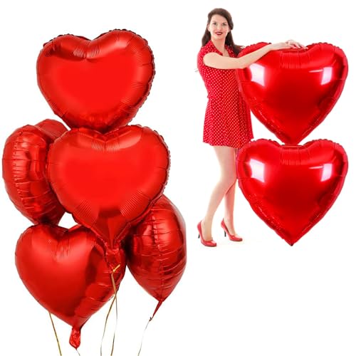 Herz Folienballon Rot 32 Zoll 5 Stück Herzluftballons XXL Herz Helium Luftballon Heliumballon Herzen Herzform Folienluftballon folienballon herz für Geburtstag Valentinstag Hochzeit Verlobung Herz Folienballon Rot 32 Zoll 5 Stück Herzluftballons XXL Herz Helium Luftballon Heliumballon Herzen Herzform Folienluftballon folienballon herz für Geburtstag Valentinstag Hochzeit Verlobung von NEWUPZSI