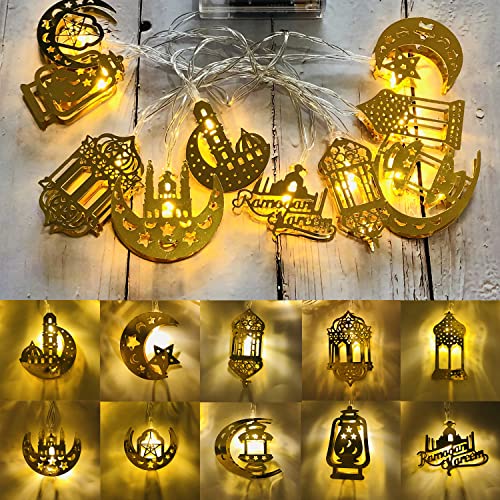 NEWUPZSI Ramadan Lichterkette Eid Mubarak 20 LED Muslim Ramadan Lichterkette Eid Ramadan Laternen Lichterkette, Ramadan Dekoration für Heim Dekoration Party Zubehör von NEWUPZSI