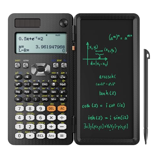 NEWYES 991ES Wissenschaftlicher Taschenrechner mit Notizblock und Stift- 417 Funktionen, Solar und Batterie Dual Stromversorgung, Ideal für Gymnasiasten, Studenten, Lehrer& Ingenieure von NEWYES