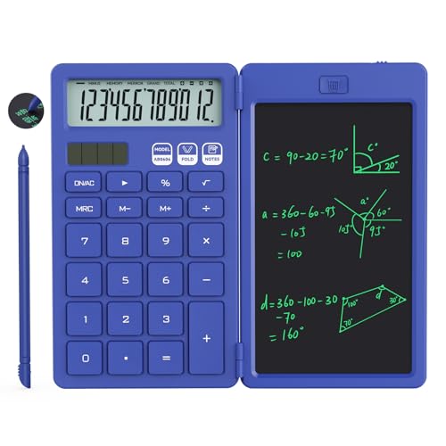 NEWYES Taschenrechner, 2-in-1 Tragbarer Rechner mit großer Tasten und 6,5 Zoll Notizblock, Kleiner Taschenrechner Ideal für Reisen, Büro, Schule, Blau NEWYES Taschenrechner, 2-in-1 Tragbarer Rechner mit großer Tasten und 6,5 Zoll Notizblock, Kleiner Taschenrechner Ideal für Reisen, Büro, Schule, Blau von NEWYES