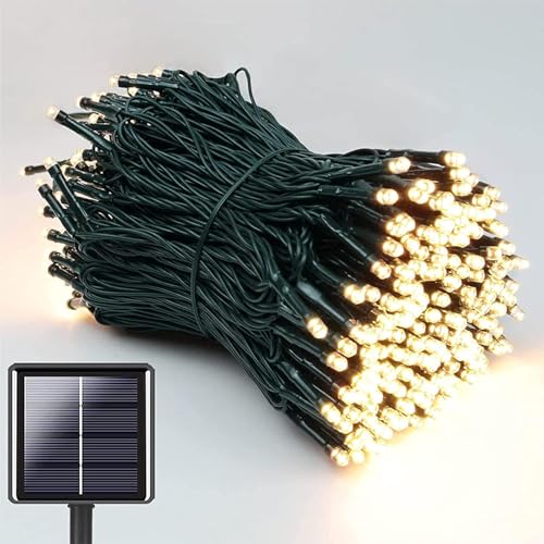 NEXVIN Solar Lichterkette Aussen 20M 200 LED, Lichterkette Außen Solar Wetterfest, 8 Modi Solar Lichterkette Warmweiß, Lichterkette Solar für Outdoor Garten Party Balkon Hof Hochzeit Weihnachten Deko von NEXVIN