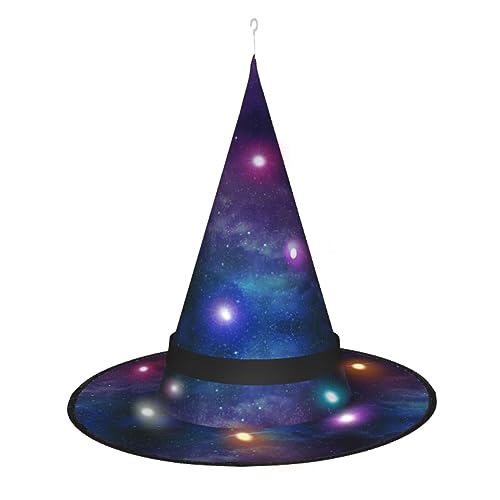 NEZIH Anycosy Halloween Hexenhut mit Sternen und Galaxie - Gruselige Weihnachtsdekoration Wasserdicht von NEZIH