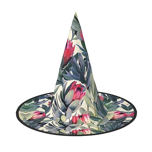 NEZIH Halloween Hut mit roten Blumen für Erwachsene, Hexenhut Kegel für Frauen, Kinder, Mädchen, Jungen von NEZIH
