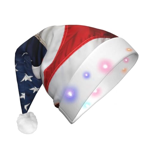 NEZIH Lustige Weihnachtsmütze mit amerikanischer Flagge, Neujahr, für Kinder, Weihnachtsmannmütze, Erwachsene, festliche Partyzubehör von NEZIH