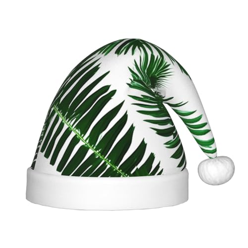 NEZIH Niedliche grüne Palmblätter 1 Druck Weihnachtsmütze Xmas Hut für Kinder, Neujahr Festliche Party Supplies Weihnachtsmütze von NEZIH