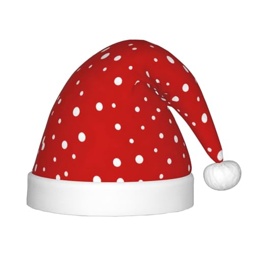 NEZIH Rot und Weiß Polka Dots Print Weihnachtsmütze - Kinder Nikolausmütze mit Xmas Urlaub Lustige Weihnachtsgeschenke für Kinder von NEZIH