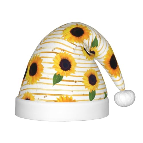 NEZIH Weihnachtsmütze mit Sonnenblumen-Muster für Kinder, Kinder, Neujahr, festliche Partyzubehör, Weihnachtsmütze von NEZIH