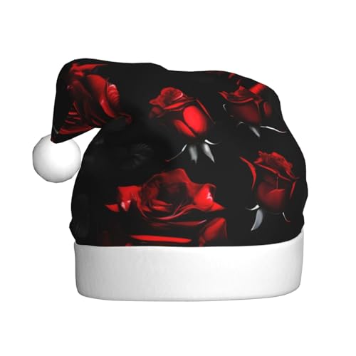 NEZIH Weihnachtsmütze mit roten und schwarzen Rosen, perfektes Zubehör für Weihnachtsmützen, Party für Männer, Frauen, von NEZIH