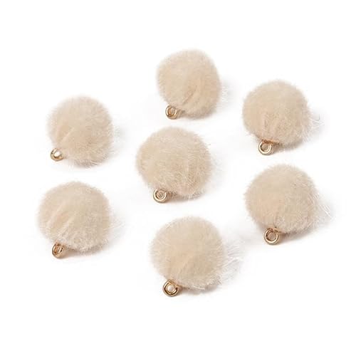 Knöpfe für Annähen, 50/100 Stück 15 mm Stoffknöpfe, DIY-Nähset mit Metallschaft, runde pelzbezogene Kugelknöpfe for Basteln und Nähen(Ivory,50PCS) von NFOQRVKW
