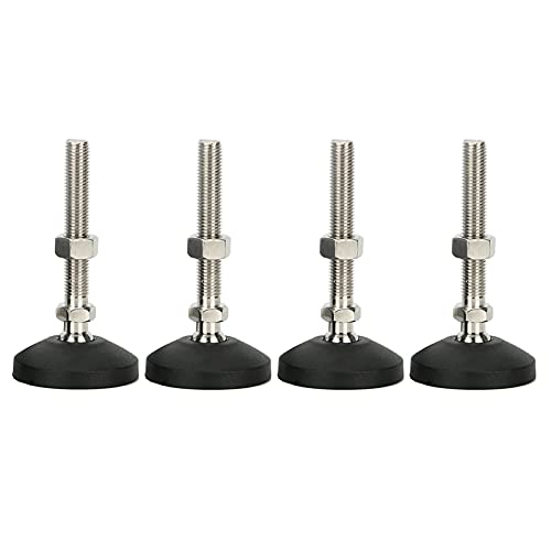 NFOQRVKW Möbelnivellierer, M16 drehbare Nivellierfüße, robust, 15 cm, verstellbare Möbelbein-Nivellierer für Möbel, mechanische Ausrüstung, 304 Edelstahl-Schraubstange, neigbare Nylon-Basis (4 Stück) NFOQRVKW Möbelnivellierer, M16 drehbare Nivellierfüße, robust, 15 cm, verstellbare Möbelbein-Nivellierer für Möbel, mechanische Ausrüstung, 304 Edelstahl-Schraubstange, neigbare Nylon-Basis (4 Stück) von NFOQRVKW