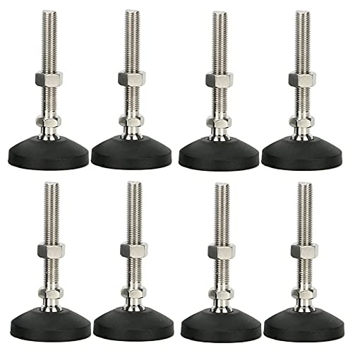 NFOQRVKW Möbelnivellierer, M16 drehbare Nivellierfüße, robust, 15 cm, verstellbare Möbelbein-Nivellierer für Möbel, mechanische Ausrüstung, 304 Edelstahl-Schraubstange, neigbare Nylon-Basis (8 Stück) NFOQRVKW Möbelnivellierer, M16 drehbare Nivellierfüße, robust, 15 cm, verstellbare Möbelbein-Nivellierer für Möbel, mechanische Ausrüstung, 304 Edelstahl-Schraubstange, neigbare Nylon-Basis (8 Stück) von NFOQRVKW