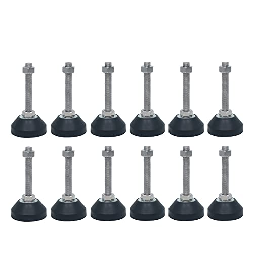 NFOQRVKW Möbelnivellierer, verstellbare Fußschalen, Vollgummi-Basis, Scharnierfüße, Möbelbeine, Nivellierfüße (60 x 12 x 80 mm), 10-teiliges Set von NFOQRVKW