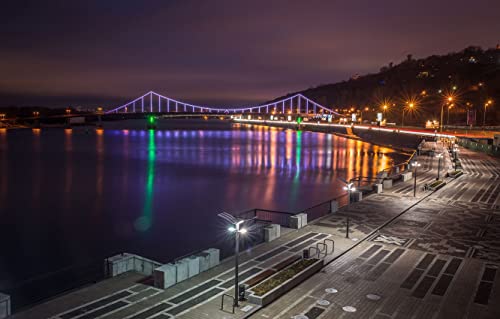 NFRAZ Diamant-Malsets für Kinder, Malen nach Zahlen, Stadt, Fluss, Lichter, Ukraine, Nachtlichter, Park, Brücke, Dnjepr-Ufer, 40 x 40 cm NFRAZ Diamant-Malsets für Kinder, Malen nach Zahlen, Stadt, Fluss, Lichter, Ukraine, Nachtlichter, Park, Brücke, Dnjepr-Ufer, 40 x 40 cm von NFRAZ