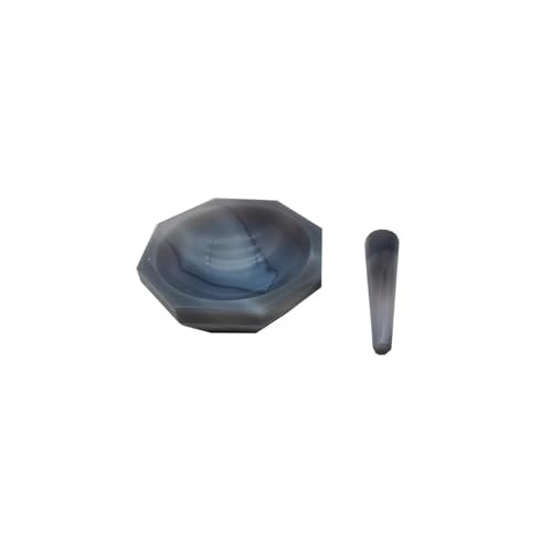 1 Stück ID 30 mm bis 130 mm natürlicher Achatmörser mit Schleifstab, verschleißfester Labormörser mit Achat-Schleifstößel, Mechanische Werkzeuge(8cm) von NGBFF