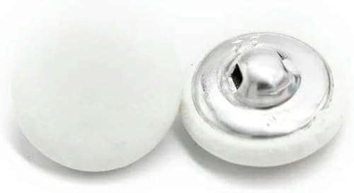 20 Stück 11/15/20/25/30 mm stoffbezogene Nähknöpfe mit Schaft für Kleidung, Heimwerkerarbeiten, weiche und farbenfrohe Knöpfe-Weiß-15 mm 20 Stück von NGHRDGD