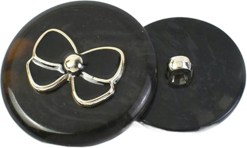 20 Stück schwarze und weiße Knöpfe aus Kunstharz mit Schleife in den Größen 18–30 mm – dekorative Knöpfe für Damenkleidung, Nähzubehör, weiß, 30 mm-schwarz-30 mm von NGHRDGD