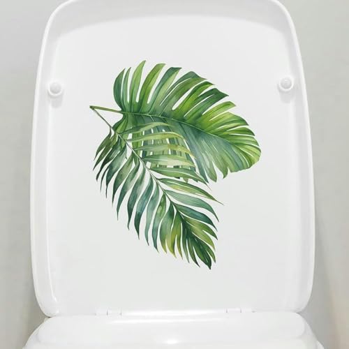 4 Stück, 29 x 24 cm, Schildkrötenrücken, Blätter, Pflanzen, Badezimmer-Toilettensitzdeckel-Aufkleber, lustige Toilettensitz-Aufkleber für Deckel, Wandaufkleber, Standard von NGHRDGD